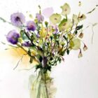A Dream of Flowers, acuarela de Moni Moka