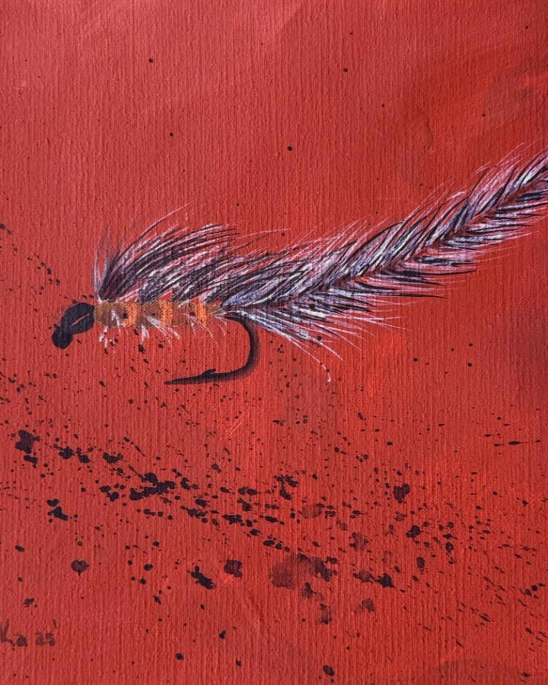 Bloodline Drift Watercolor Fly, acuarela de Moni Moka