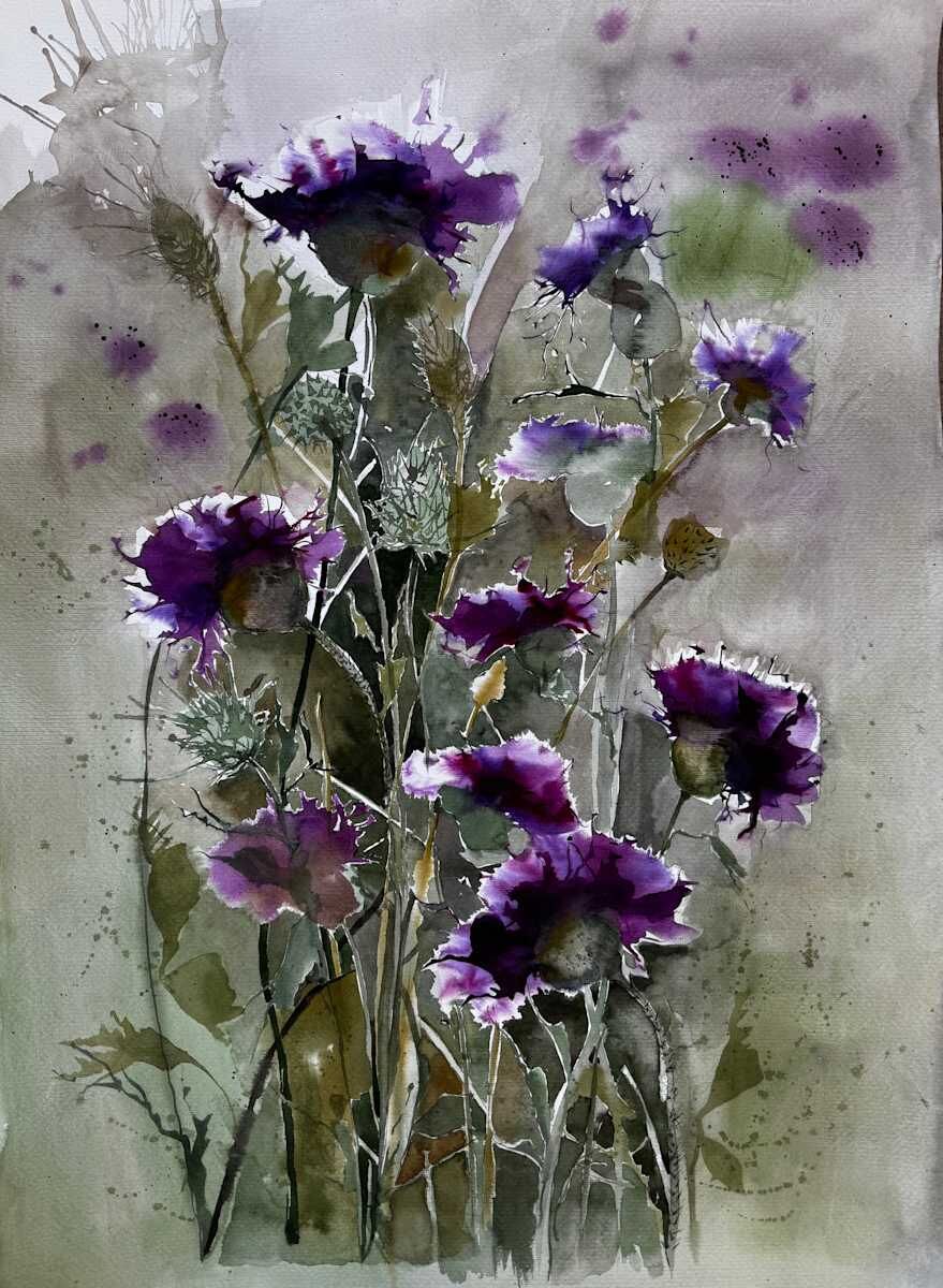 Cardos al sol, obra de arte original de Moni Moka