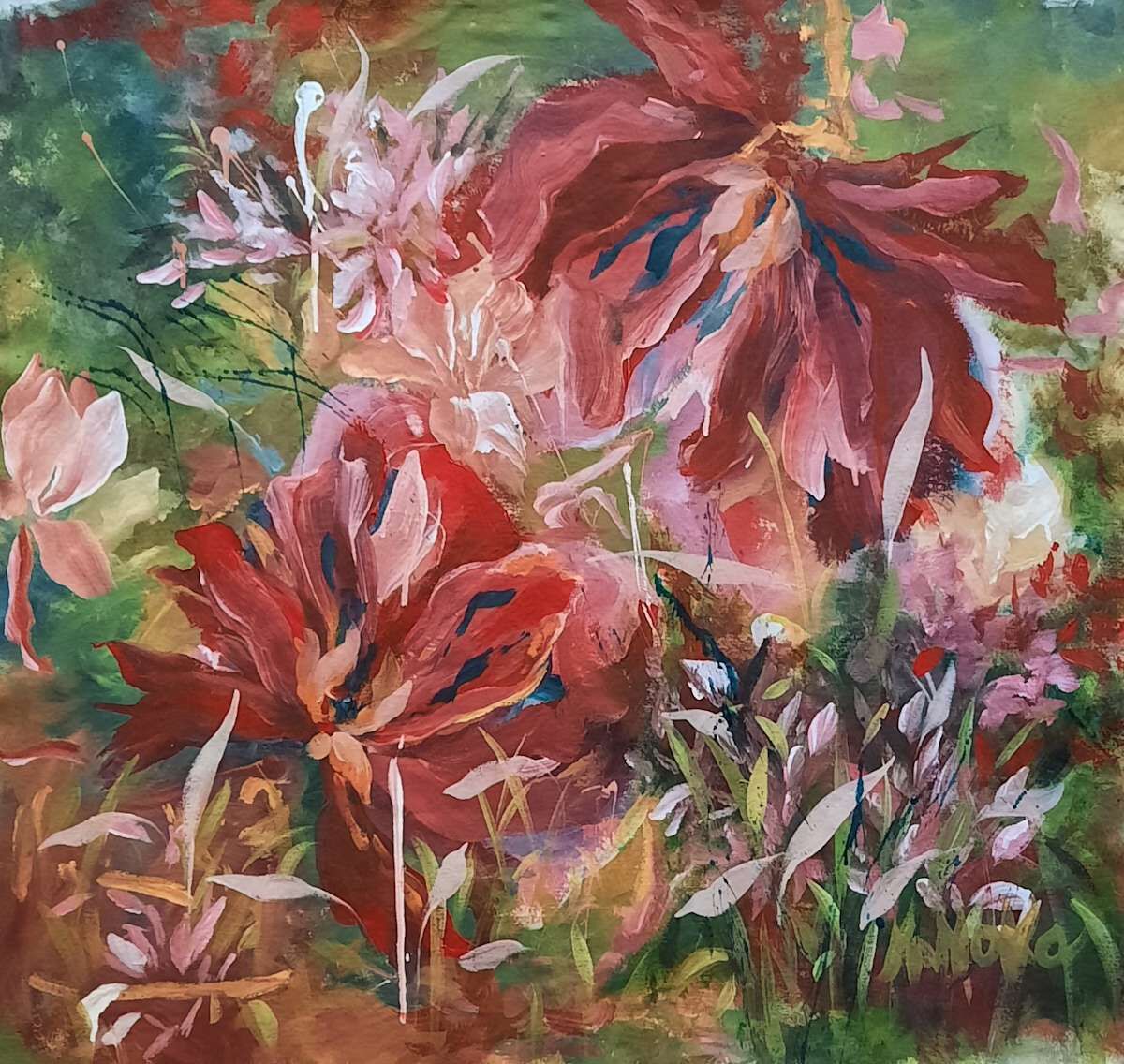 Cascada, obra de arte original de Moni Moka