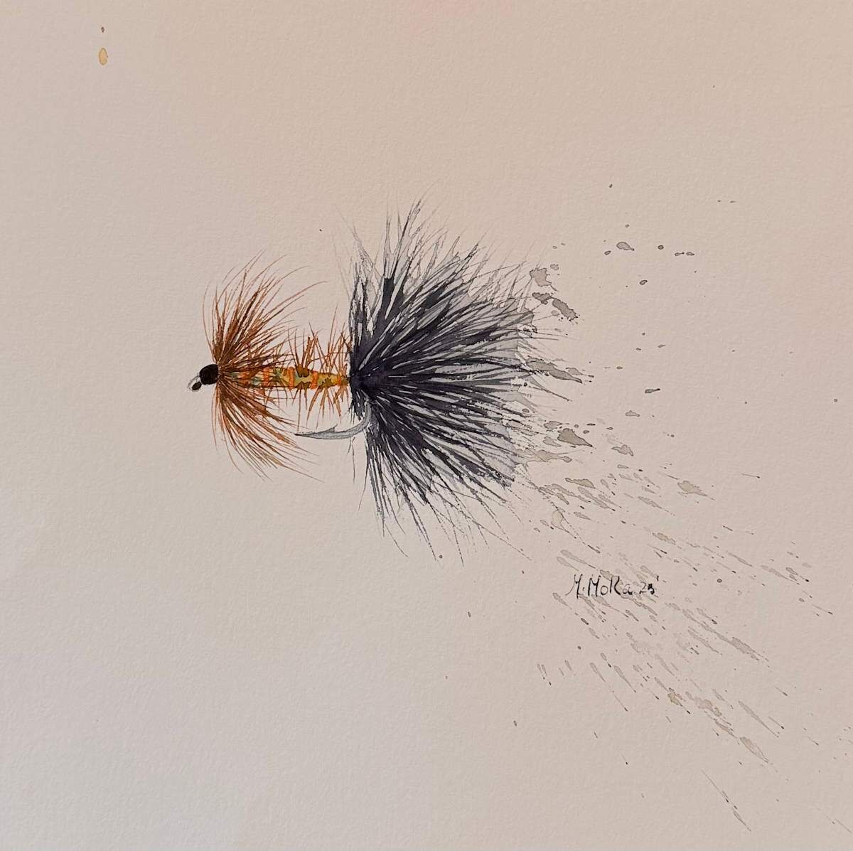 Drift Theory Watercolor Fly, acuarela de Moni Moka