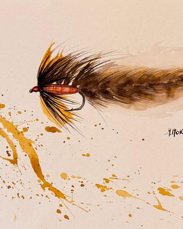 Evidence of Movement Watercolor Fly, acuarela de Moni Moka