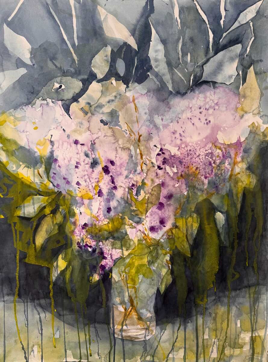 Lilacs, acuarela de Moni Moka