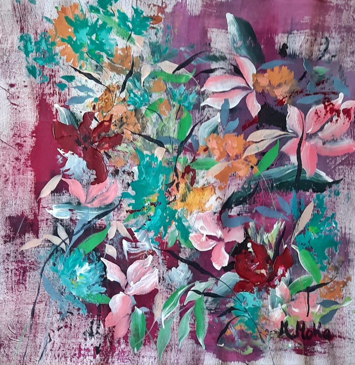 Momentos de flores, obra de arte original de Moni Moka
