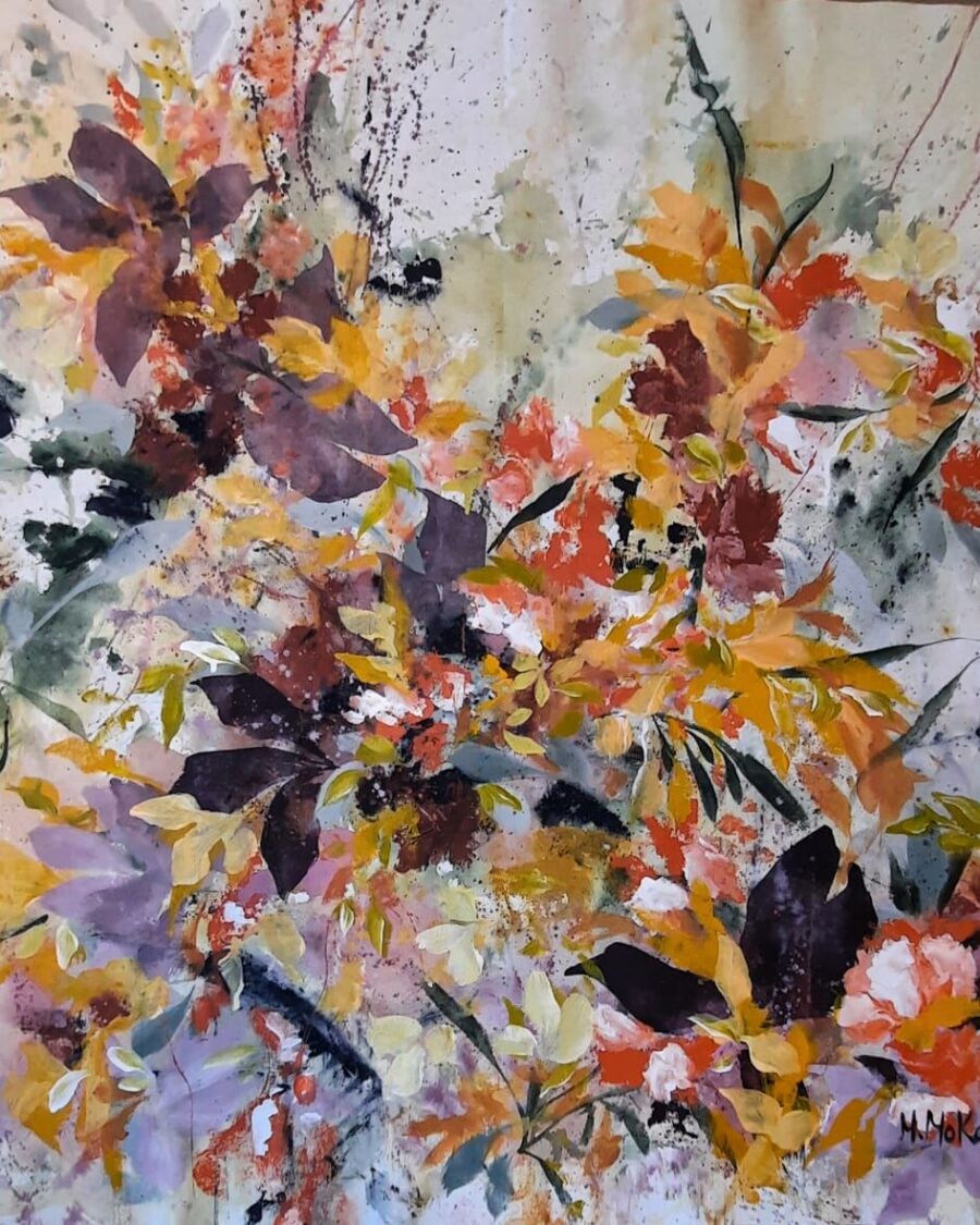 Otoño en Danza, acrílico de Moni Moka