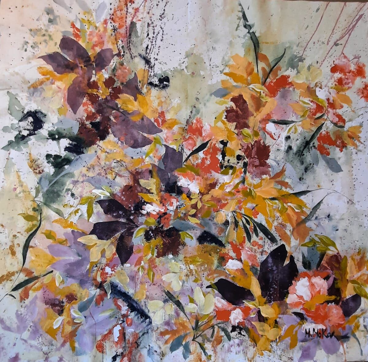 Otoño en Danza, acrílico de Moni Moka