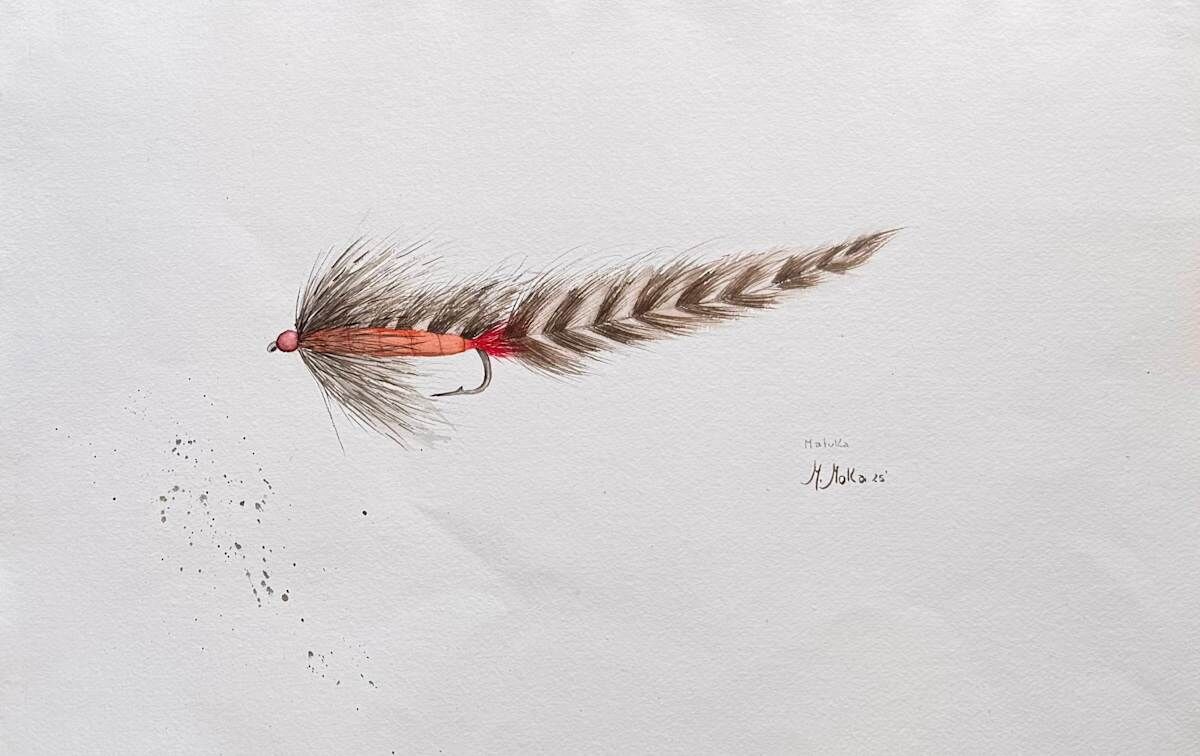 Red Fly Watercolor, acuarela de Moni Moka