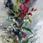 Red Through the Mist, acuarela de Moni Moka