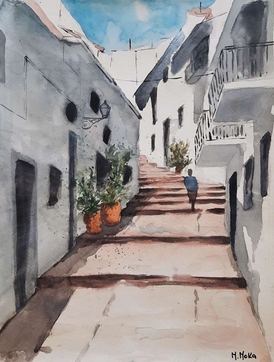 Steps Through Silence, acuarela de Moni Moka