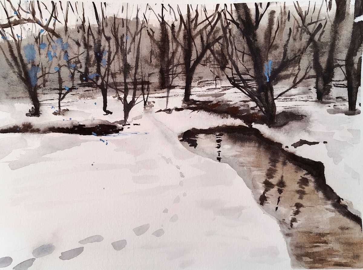 The Last Footprints, acuarela de Moni Moka