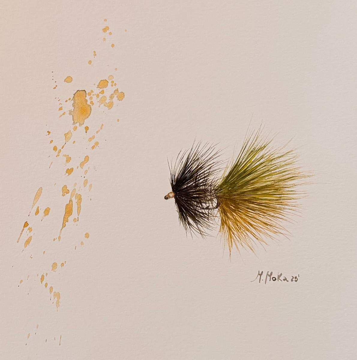 The Tension Before the Rise Fly Watercolor, acuarela de Moni Moka