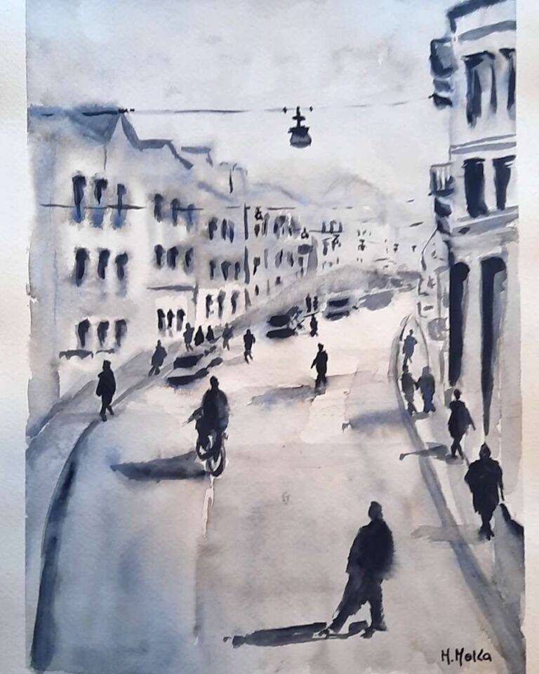 Urbano, acuarela de Moni Moka
