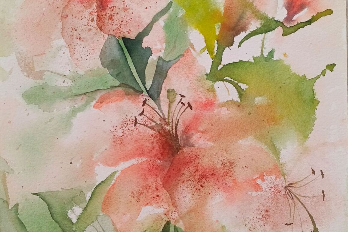 Whispering Bloom, acuarela de Moni Moka