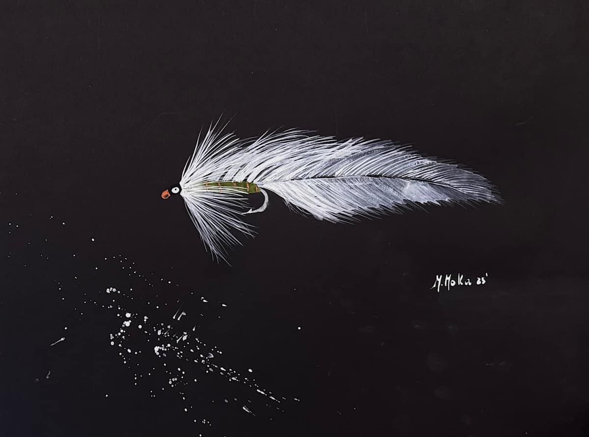 White Fly Watercolor, acuarela de Moni Moka